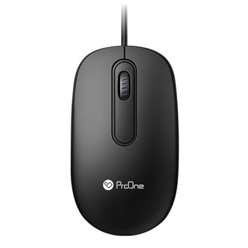 alt="ماوس سیم دار پرووان مدل PMC10 نمای جلویی با طراحی ساده و ارگونومیک"