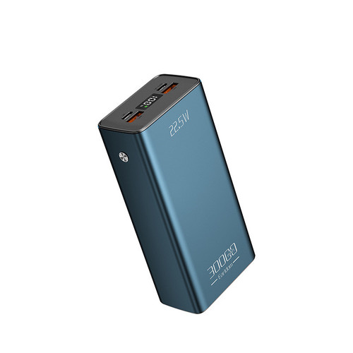 پاوربانک ارلدام مدل ET-PD36 ظرفیت 30000 میلی آمپر ساعت با طراحی مشکی و دو پورت خروجی USB