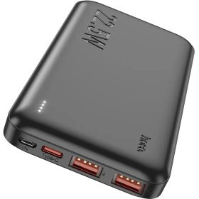 نمای نزدیک پورتهای خروجی USB و Type-C پاوربانک Hoco J122 با توان شارژ سریع 22.5 وات