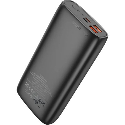 نمای نزدیک از پورتهای ورودی و خروجی پاوربانک هوکو J122A شامل USB، تایپ C و میکرو با پشتیبانی از فناوری شارژ سریع