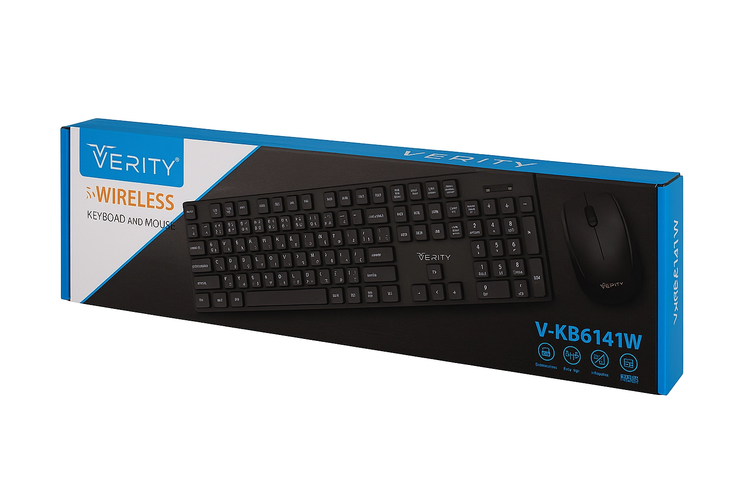 جعبه اصلی کیبورد و ماوس بی‌سیم وریتی V-KB6141W با طراحی برند Verity
