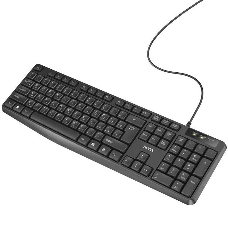 نمای کلی کیبورد سیمی هوکو مدل DI49 با طراحی کامل و 104 کلید