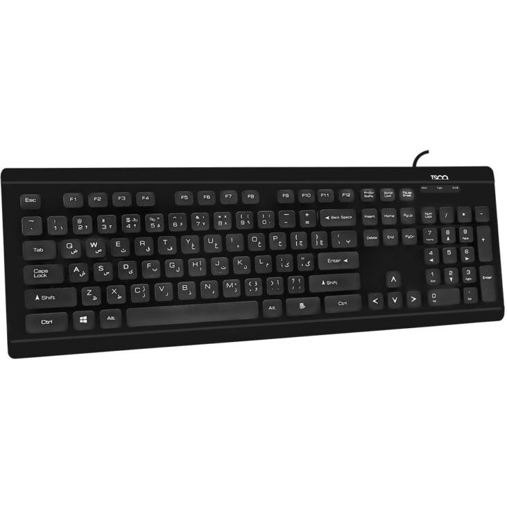 نمای جانبی کیبورد سیمی تسکو مدل TK 8032 برای کاربری خانگی در اصفهان