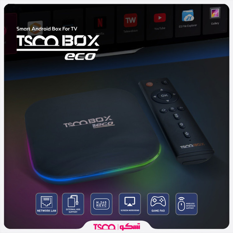 اندروید باکس تسکو مدل TAB ECO + ماوس بی سیم + سه ماه اشتراک فیلیمو + پک هدیه