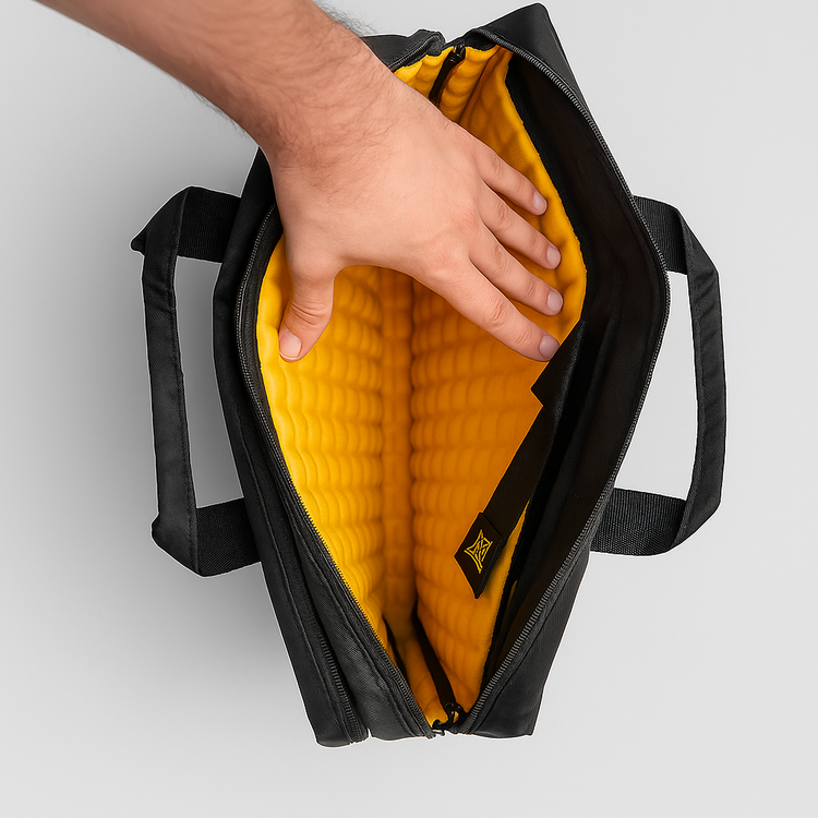 جزئیات محفظه ضربه گیر کیف لپ تاپ CAT250