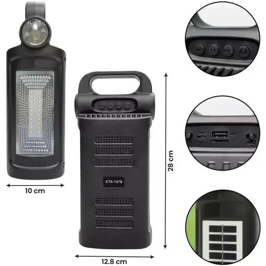 اسپیکر بلوتوثی قابل حمل کی تی ایکس مدل 1478 - نمای جانبی اسپیکر