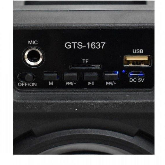 اسپیکر بلوتوثی قابل حمل GTS-1637 - نمای جانبی اسپیکر