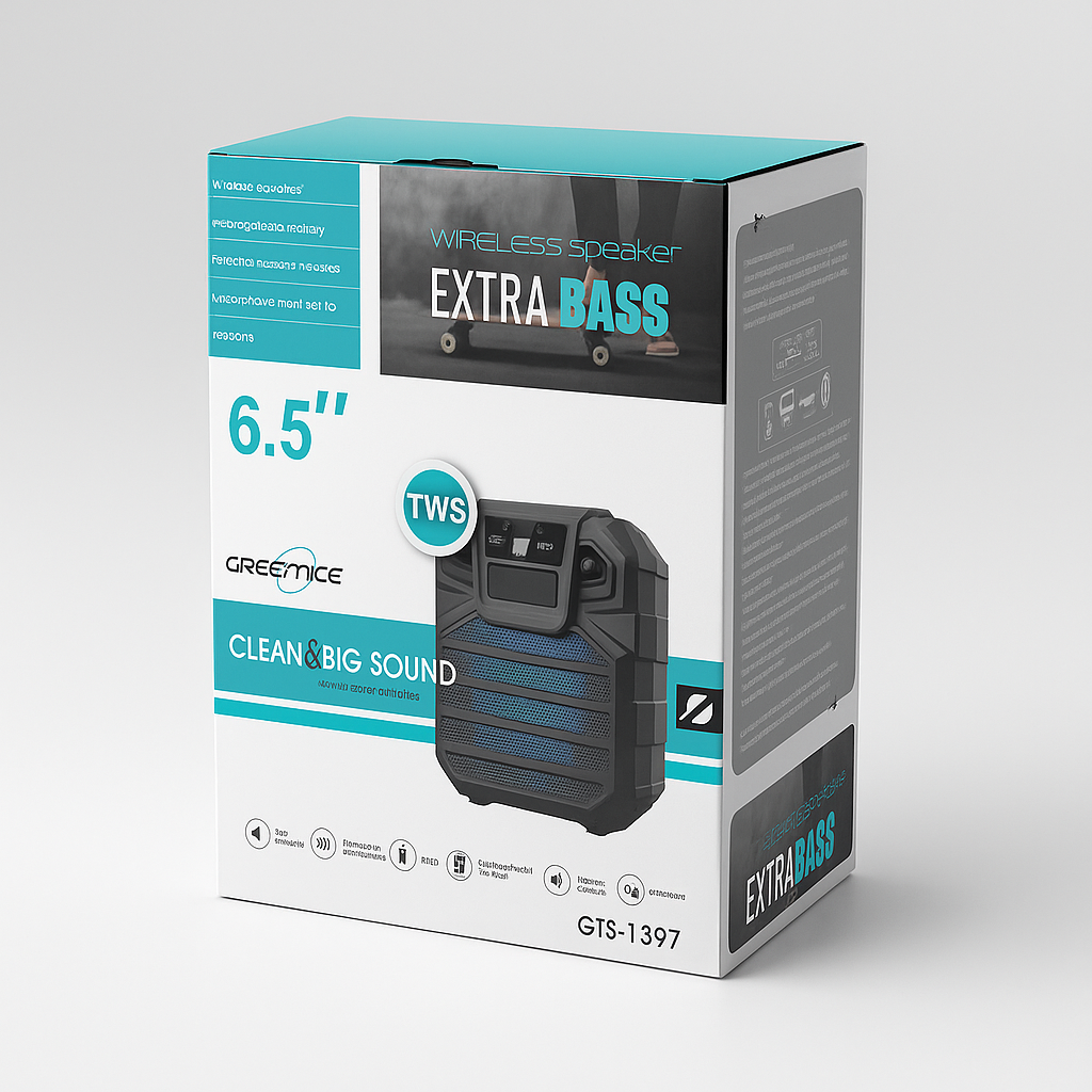 بسته‌بندی اسپیکر بلوتوثی قابل حمل GTS-1397 مدل GreatNice