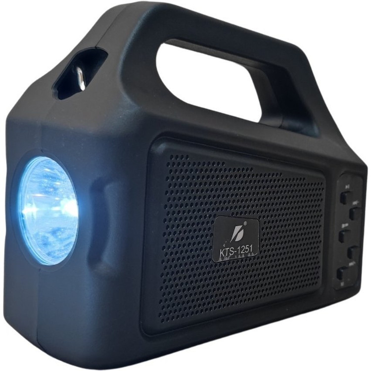 اسپیکر بلوتوثی مدل KTS-1251 با پنل خورشیدی و چراغ قوه LED