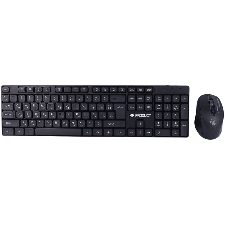 کیبورد و موس بی‌سیم XP-Product مدل XP-5900N با طراحی ارگونومیک و قابلیت اتصال از طریق دانگل USB یا بلوتوث