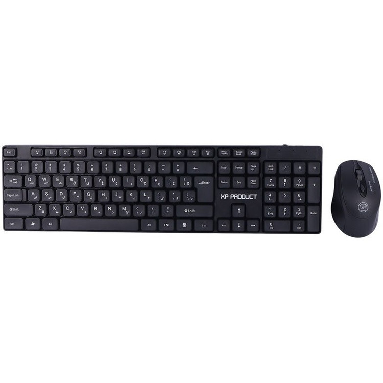 کیبورد و موس بیسیم XP-Product مدل XP-5900N با طراحی ارگونومیک و قابلیت اتصال از طریق دانگل USB یا بلوتوث