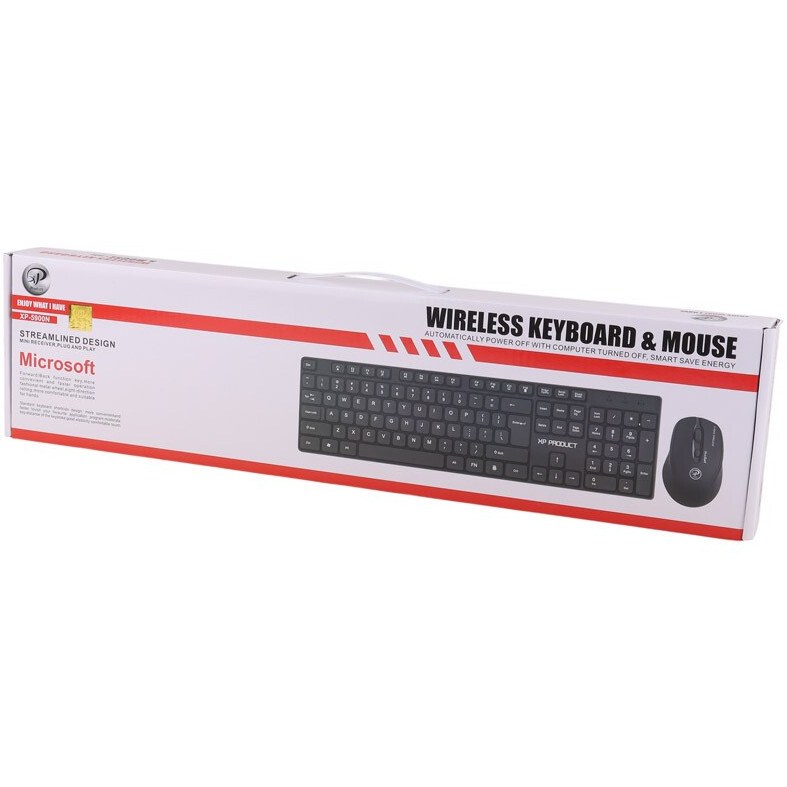 تصویری از کیبورد و موس بی‌سیم XP-Product مدل XP-5900N با کلیدهای فارسی و ارگونومیک