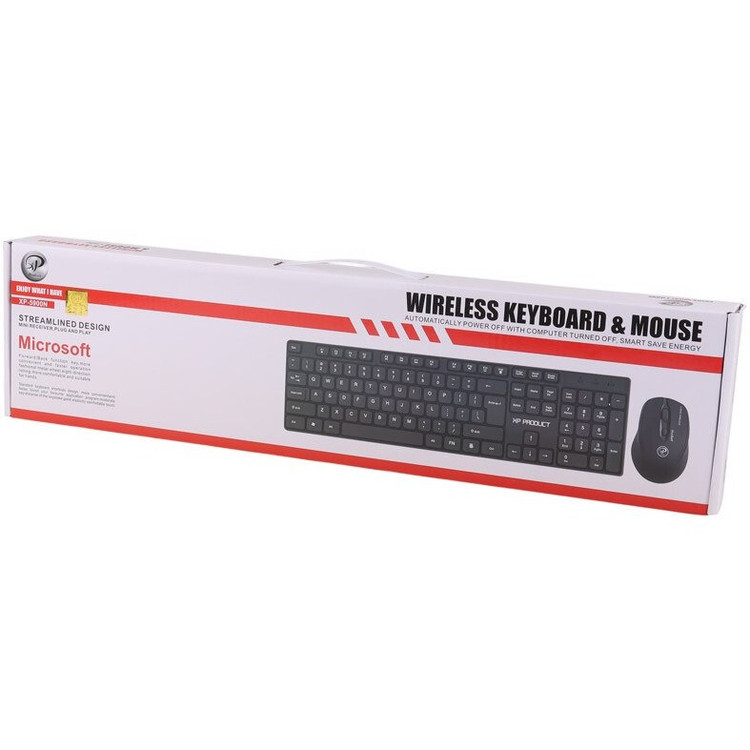 تصویری از کیبورد و موس بیسیم XP-Product مدل XP-5900N با کلیدهای فارسی و ارگونومیک