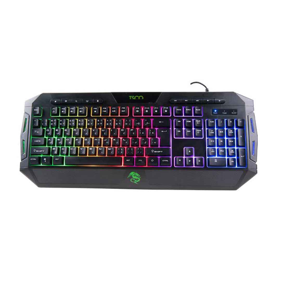کیبورد گیمینگ تسکو مدل TK 8124 GA با نور پس‌زمینه LED و طراحی ارگونومیک