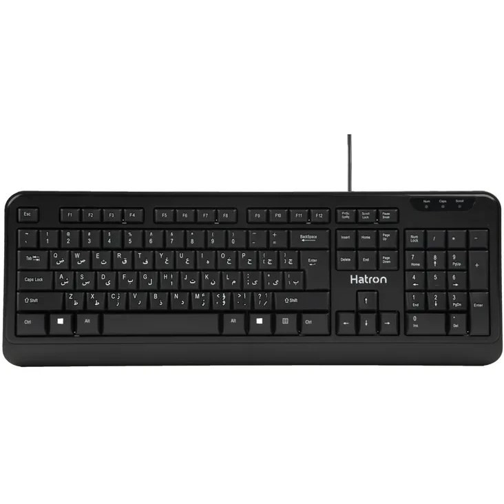 کیبورد هترون مدل HK240 با طراحی ارگونومیک و 104 کلید