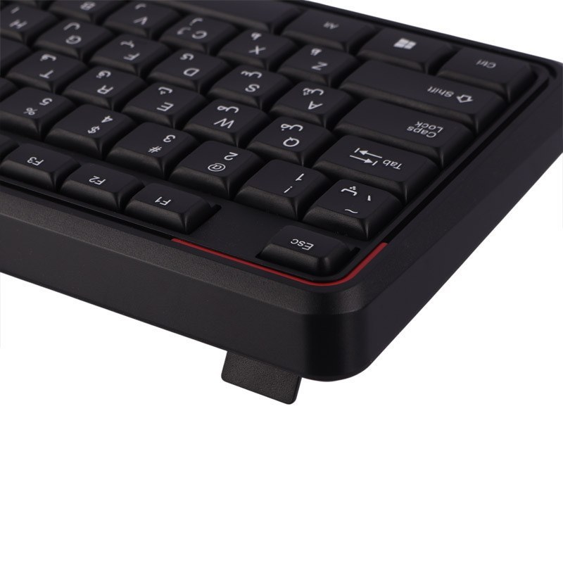 نمای جانبی کیبورد هترون مدل HK180 با کلیدهای فارسی