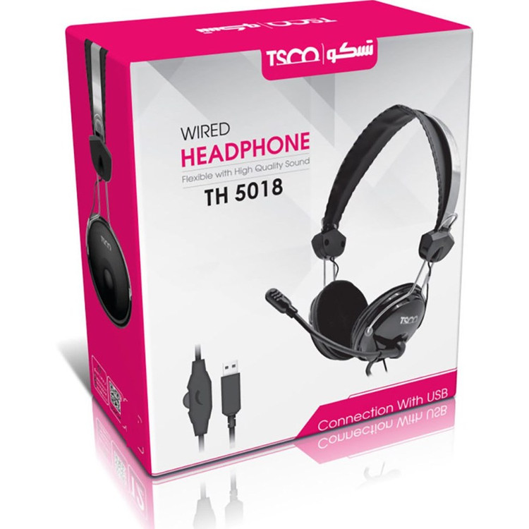 هدفون تسکو مدل TH 5018 با میکروفون روی کاپ و قابلیت کنترل صدا | آبتین رایانه