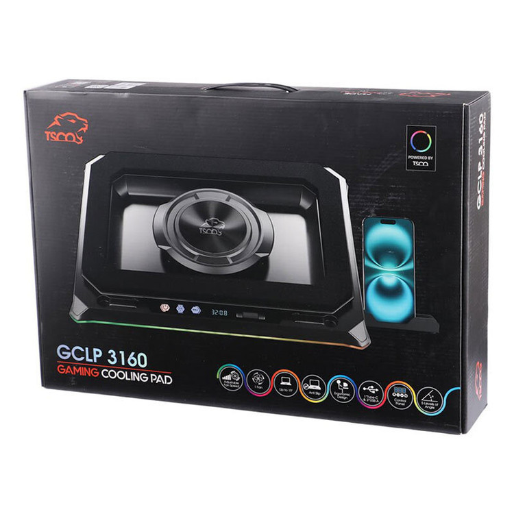 پایه خنک کننده لپ تاپ گیمینگ تسکو مدل GCLP 3160 با هاب ۵ پورتی USB