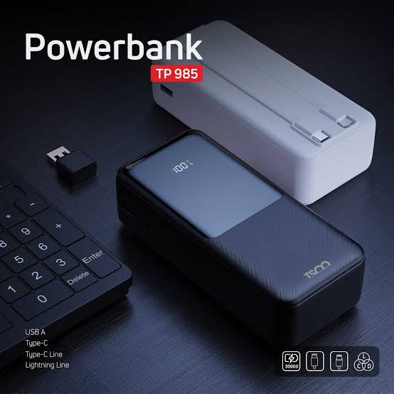 نمای کناری پاوربانک تسکو TP985 مخصوص شارژ سریع