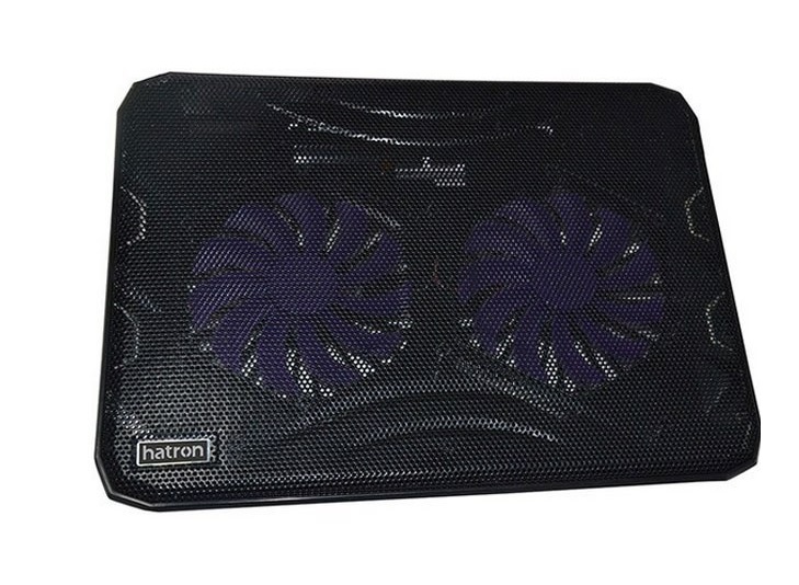کول پد هترون HCP085 دو فن بی‌صدا برای لپ‌تاپ 17 اینچ