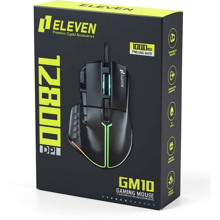 ماوس ایلون مدل GM10 با طراحی ارگونومیک و ویژگی‌های گیمینگ