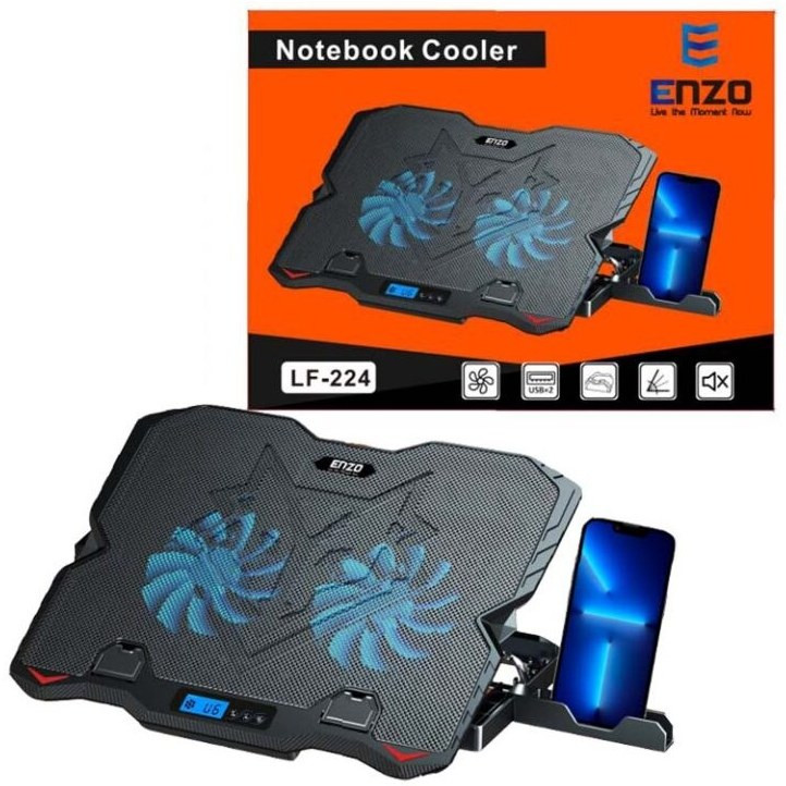 پایه خنک کننده لپ تاپ انزو LF-224 با نمایشگر دیجیتال LED
