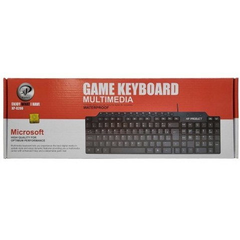 کیبورد اداری XP-8200 با حروف فارسی حک شده و کلیدهای میانبر
