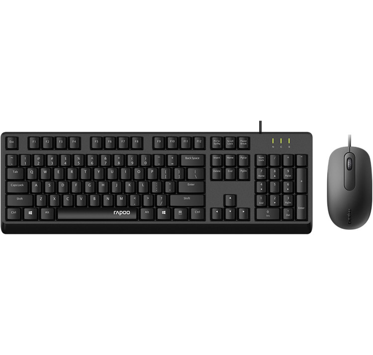 کیبورد و ماوس سیمی رپو X130PRO فول سایز با اتصال USB