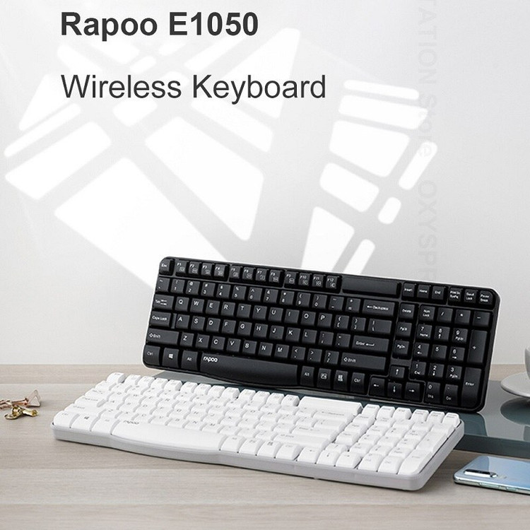 نمای طراحی ارگونومیک کیبورد بی سیم رپو E1050 برای تایپ طولانی