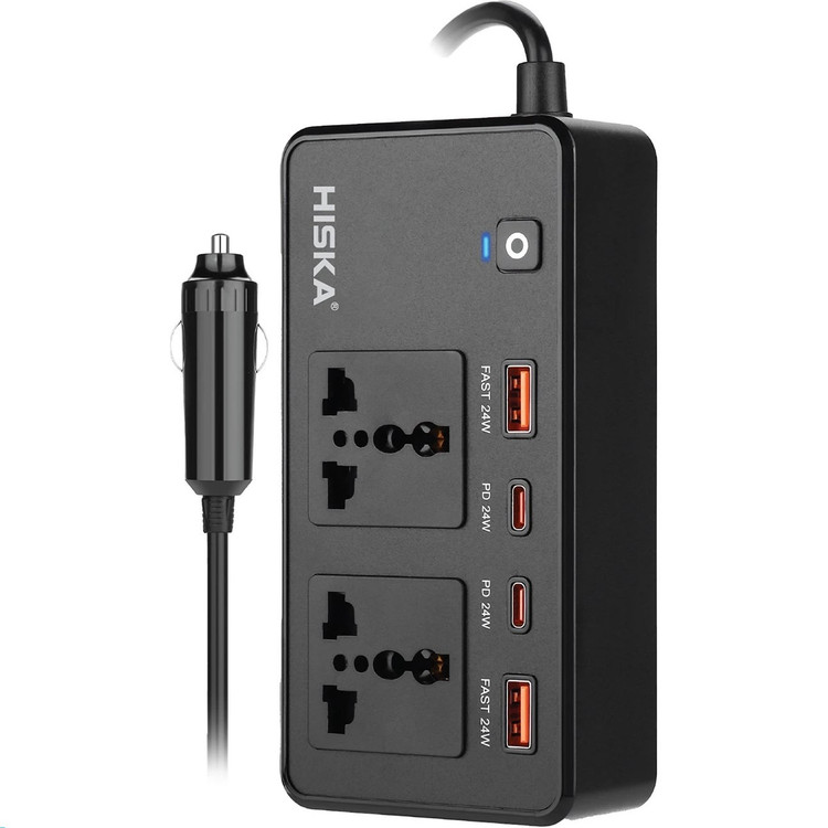 شارژر فندکی 200 وات هیسکا مدل CH-5519 نمای کلی محصول