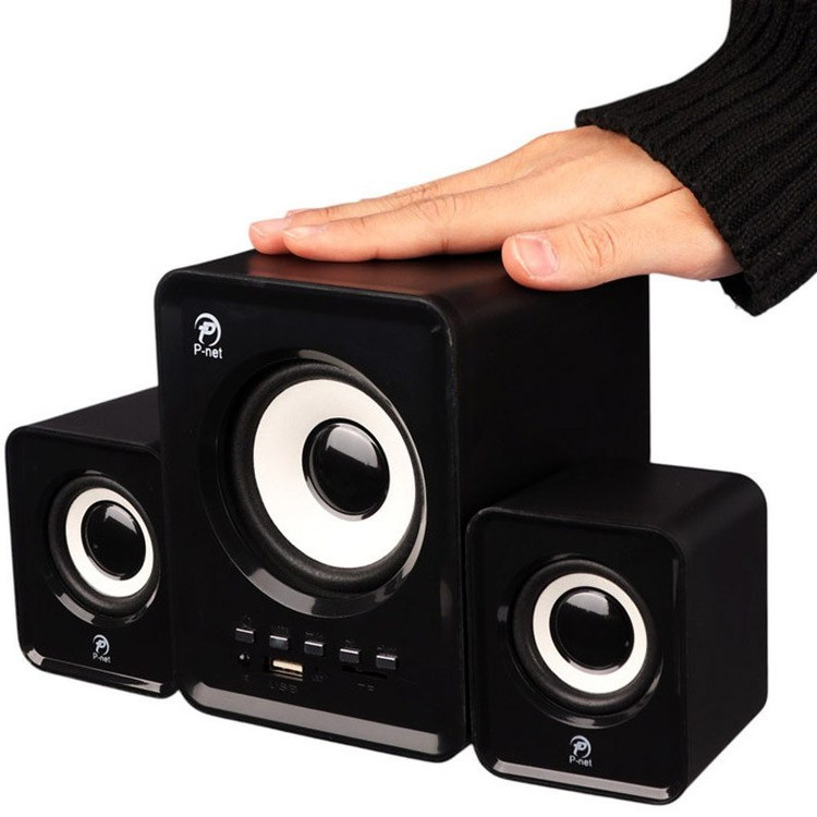 اسپیکر رومیزی P-Net U-2800 با ریموت کنترل و طراحی مشکی مات