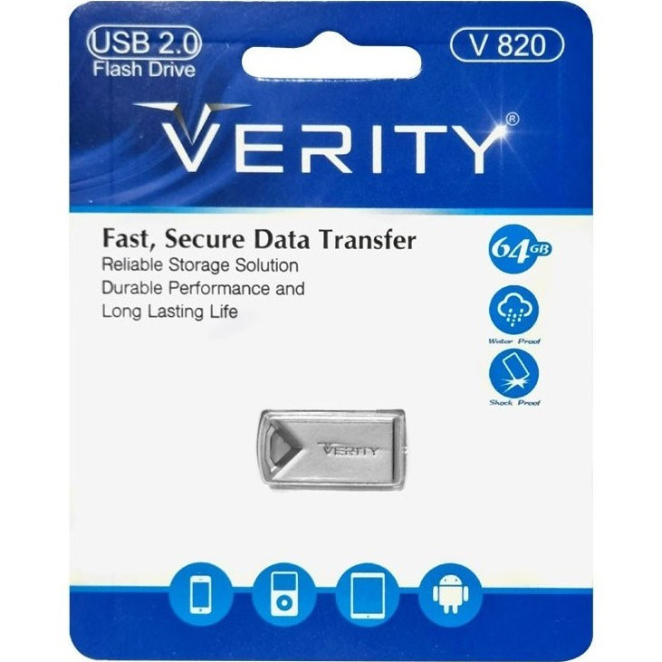 فلش مموری وریتی V-820 ظرفیت 64 گیگ – نمای روبهرو