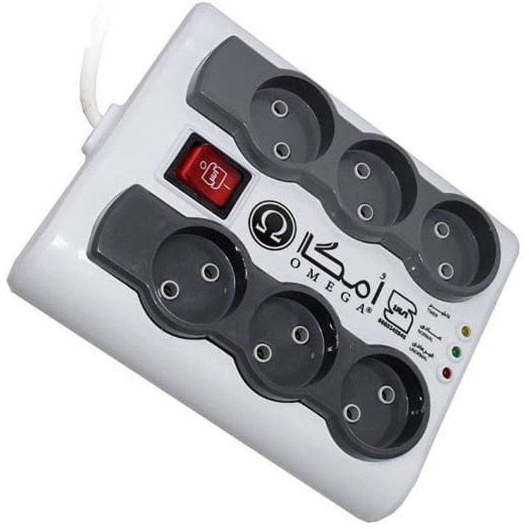 چندراهی برق محافظ دار امگا با نشانگر LED