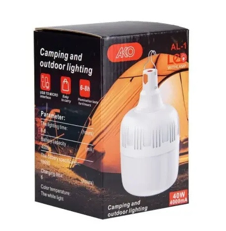 نمای روشنایی لامپ ال ای دی اضطراری آکو