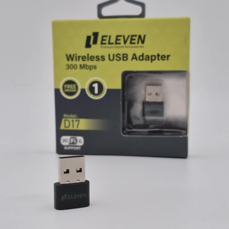کارت شبکه Eleven D17 USB وایرلس WIFI6 با سرعت 150Mbps