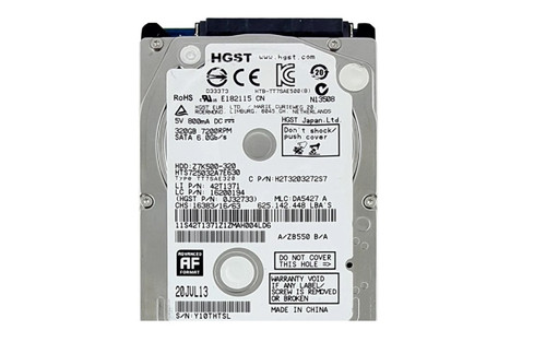 هارد HDD لپ تاپ 320 گیگابایت HGST Sata Slim